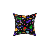 420 Mushroom Donut Alternative Polyester Black Pillow, Couch Cushion, Sham Stuffer (Size:18x18)