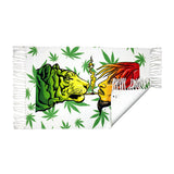Handloom Printed Tiger-Guy Smoking Art Design Doormat Size 2ft x 3ft