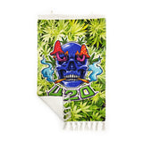 420 Skull Design Handloom Printed Wall Hanging Size 3ft x 2ft