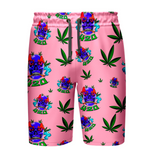 420 Skull Leaf Pink Shirt and Short Set, Pack of 5 Sizes Sets, 1-M, 1-L, 1-XL, 1-XXL, 1-XXXL